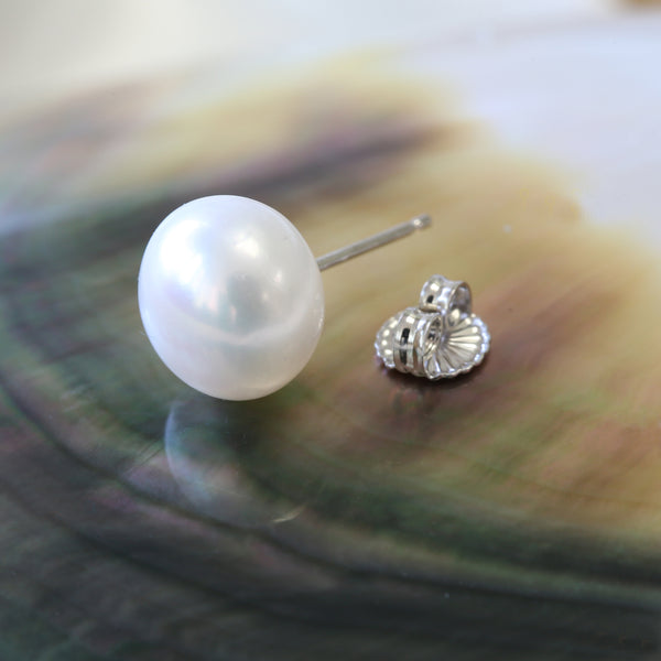 純天然淡水珍珠耳環 10~11 mm